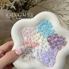 青昧 混合 立体软陶彩色玫瑰 夏季美甲饰品DIY美甲软陶花花