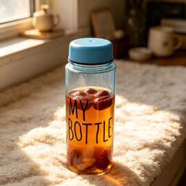 透明直筒 my bottle 水杯单层塑料 ins 风高颜值网红饮水杯