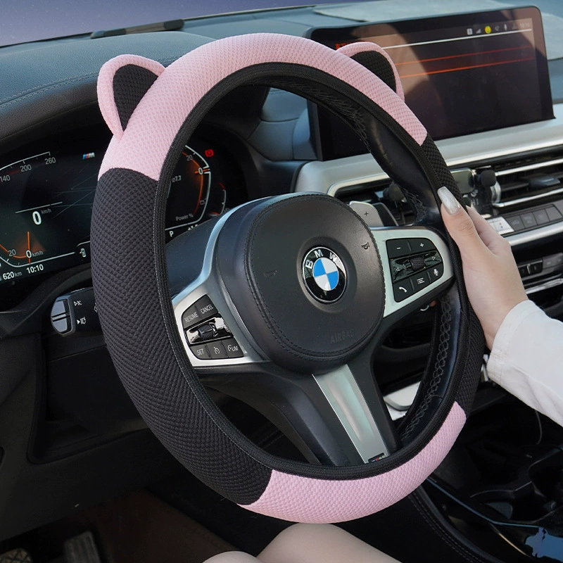 Cartoon plush cute keep warm steering wheel, round handle, (Cross-border trading)