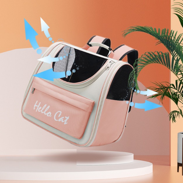 Nueva bolsa de transporte portátil para gatos, mochila sencilla para mascotas, mochila transpirable para viajes de gatos.