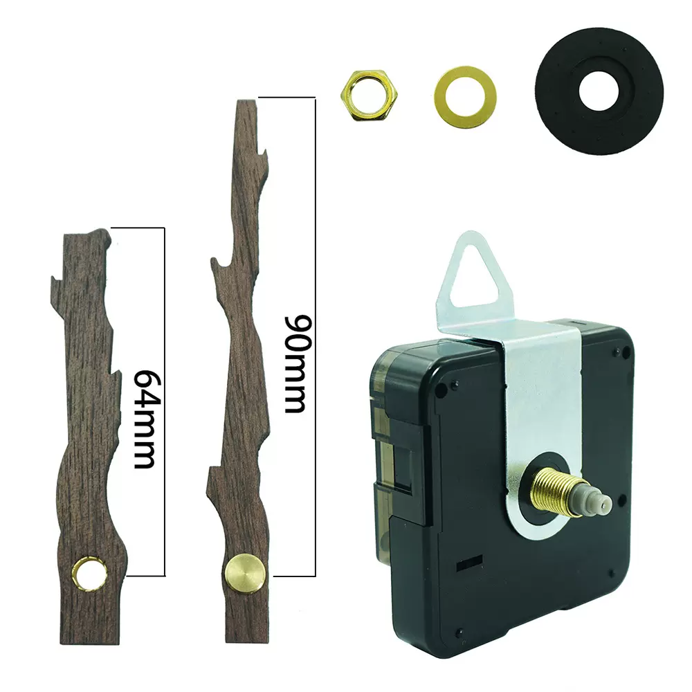 树枝款木指针挂钟黑胡桃木指针配1秒级静音机芯DIY石英钟表配件