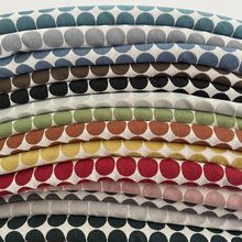 雪尼尔提花沙发布双面色织波点厚样板房抱枕圆圈软床装饰桌旗布料