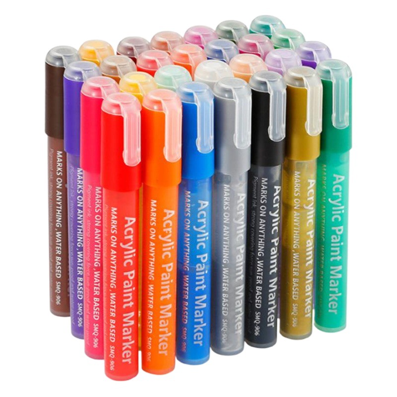 Someiqi 6mm Acrylic Marker Pen Stackable Color DIY Photo Album Stone Ceramic Pen Student Painting Marker Pen