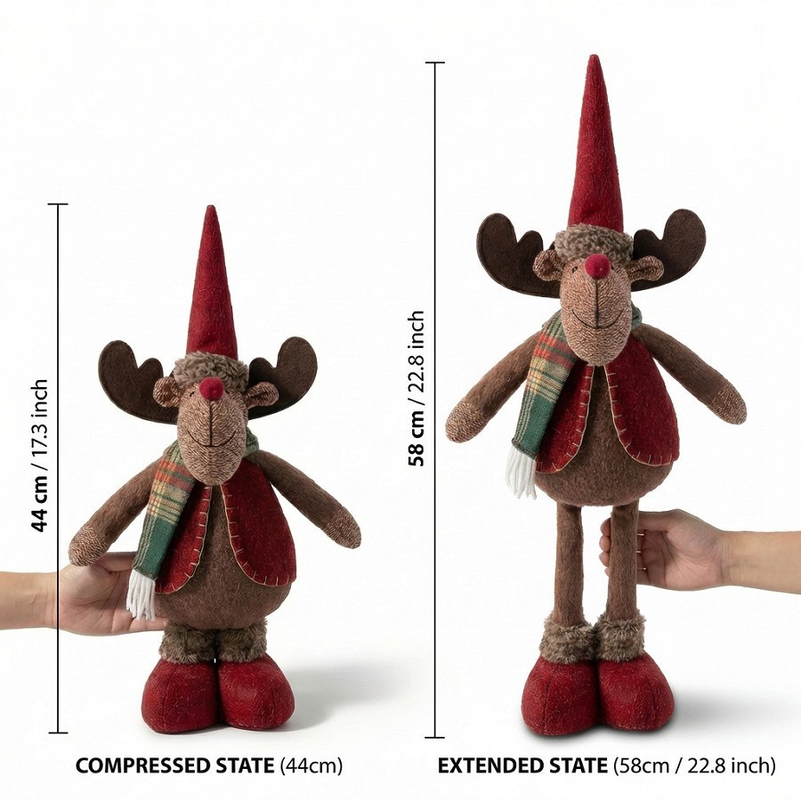 Muñeco Telescópico Navideño de Tela Decorativo para Navidad