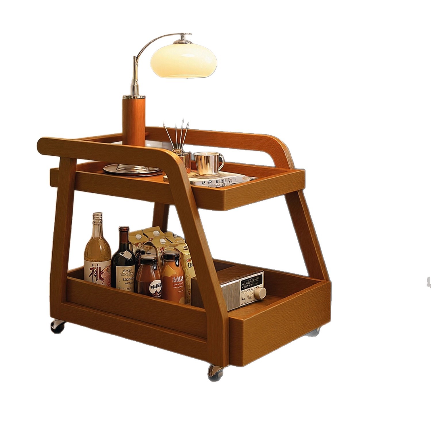 Gabinete lateral de sofá de madera sólida puede mover el lado del gabinete lateral de estilo antiguo autobús carro pequeño dormitorio mesilla de cabecera doméstica