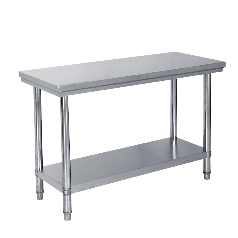 Stainless steel commercial console Kitchen restaurant packaging and loading table double-layer thickened meat chopping and vegetable cutting baking table