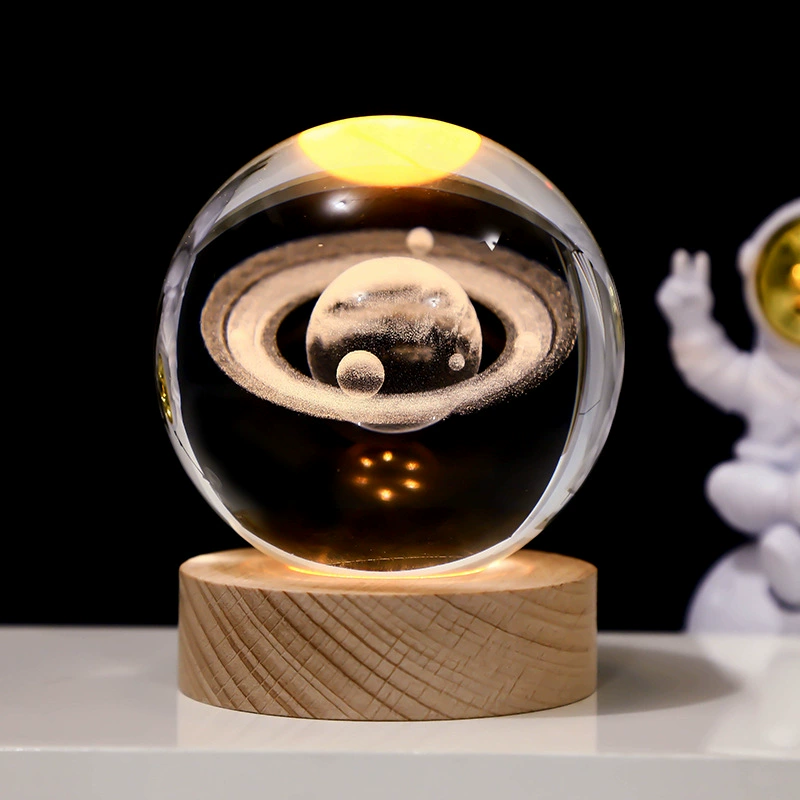Звездное небо, астронавт, белый кристалл, настольная ночная лампа, 3D