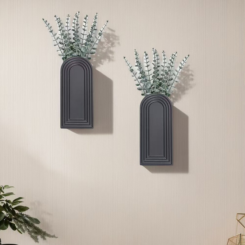 Cross-Border Wooden Wall Decoration Vase Hanging Dried Flower Vase Holder Bohemian Style Decorative Shelf