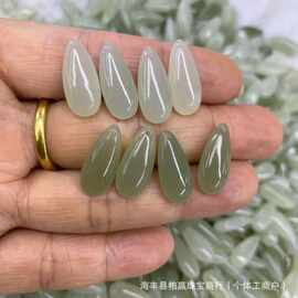 新疆和田玉水滴吊坠瓜子饰品DIY配件镶嵌成品厂家批发婚庆礼品