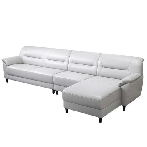 Nordic-style modern minimalist 3-seater leather sofa—perfect for small apartments, ideal for living rooms, and crafted from premium, top-layer cowhide with a luxurious chaise lounge design.