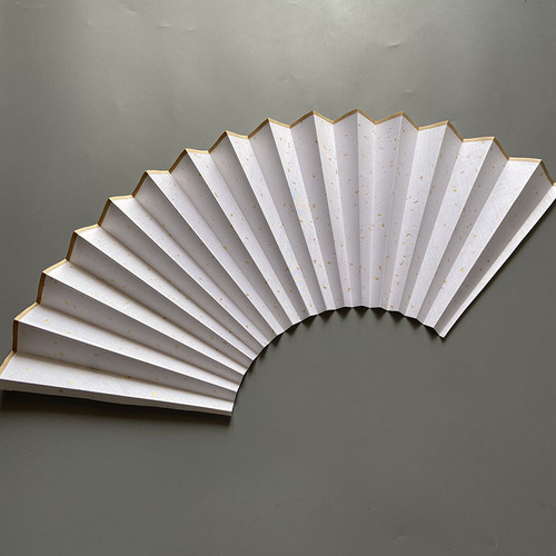 Calligraphy and painting silk fan with Su Gong fan silk silk double-sided sprinkled with gold fan with through strips with mahogany and jade bamboo folding fan