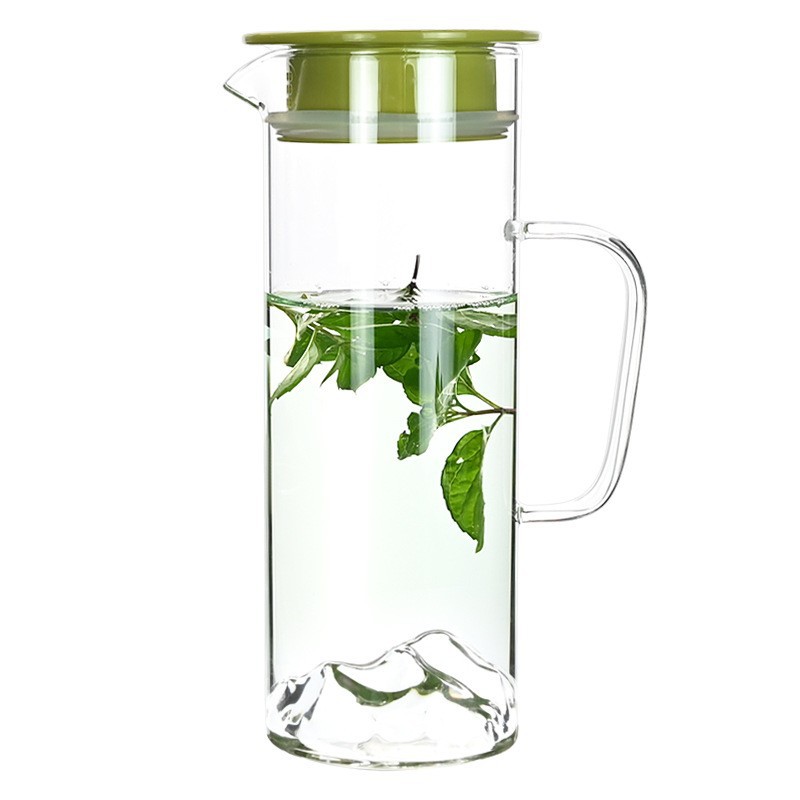 Simple vidrio botella de agua fría taza traje de alta temperatura resistente tetera gran capacidad hogar sala de estar apertura regalo agua conjunto