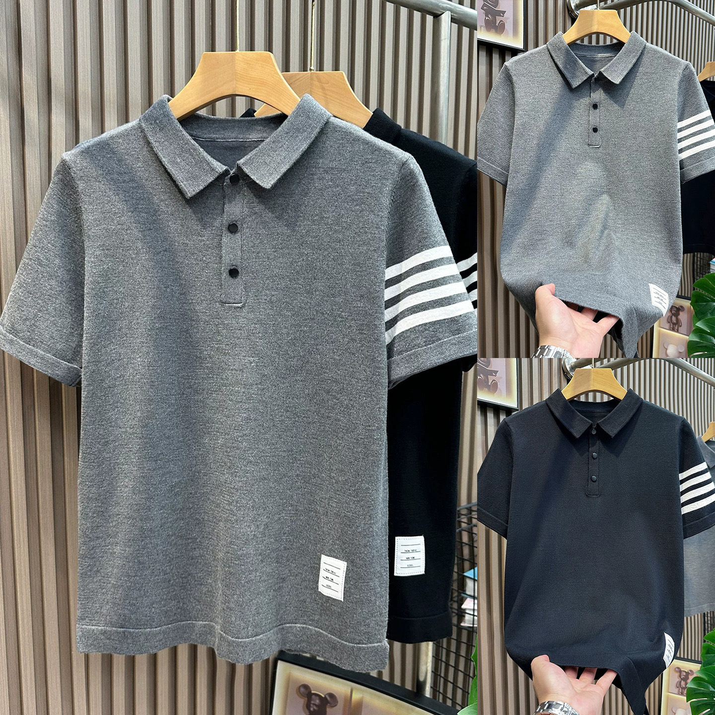 Polo camiseta de punto camiseta de manga corta camiseta de hombre paolo viejo viento de negocios hielo de verano fábrica transfronteriza al por mayor