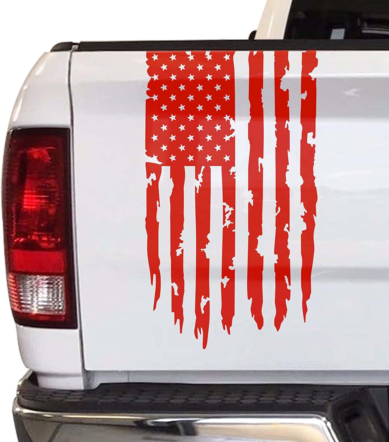 Bandera americana camioneta coche bandera pegatina camión bloque trasero grande roto vinilo calcomanía personalización