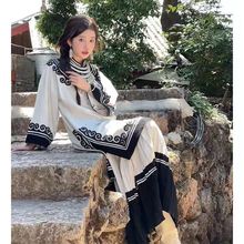 新中式国风女装高端精致日常通勤彝族服装复古轻奢名媛连衣裙套装