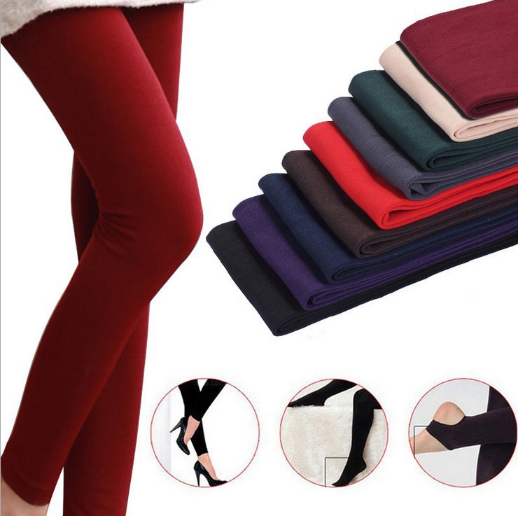 Fall/winter fleece-lined wear leggings women 100g g brushed foot one pants brushed pantyhose thin velvet pants