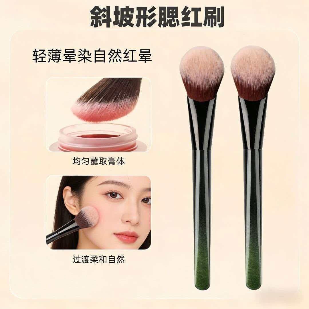 M65坡形腮红刷纤维毛柔软上妆自然化妆刷代发批化斜坡粉底液软毛