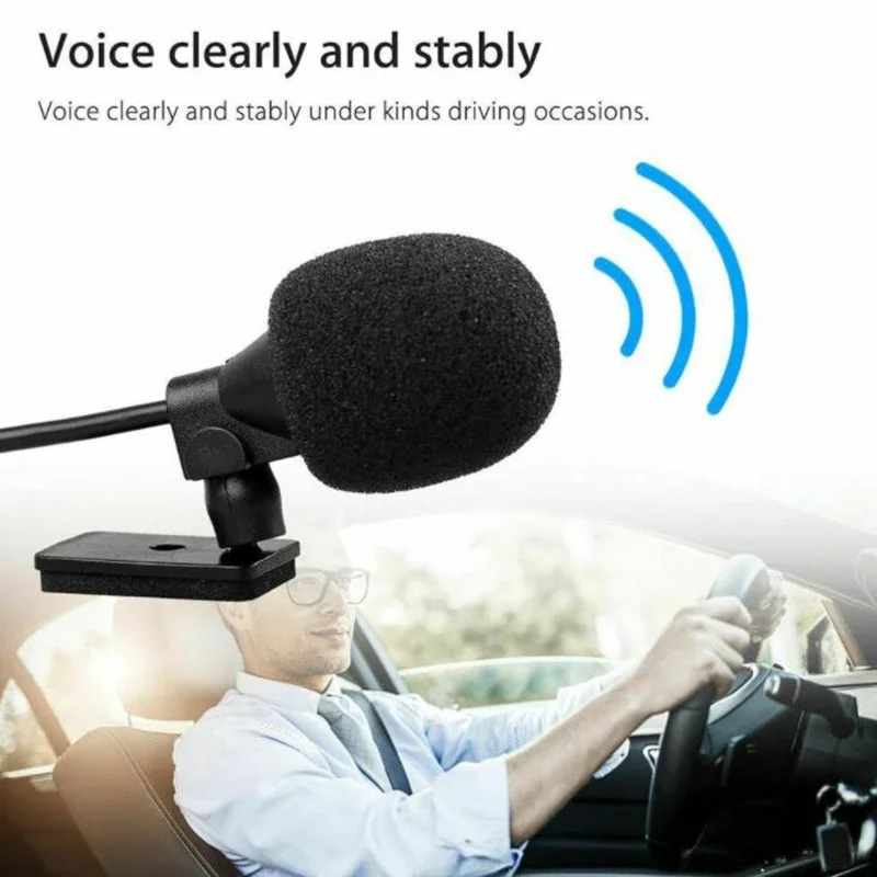 Car base 3m microphone wired car speaker 3.5mm angled plug mono amplifier_voghion.com
