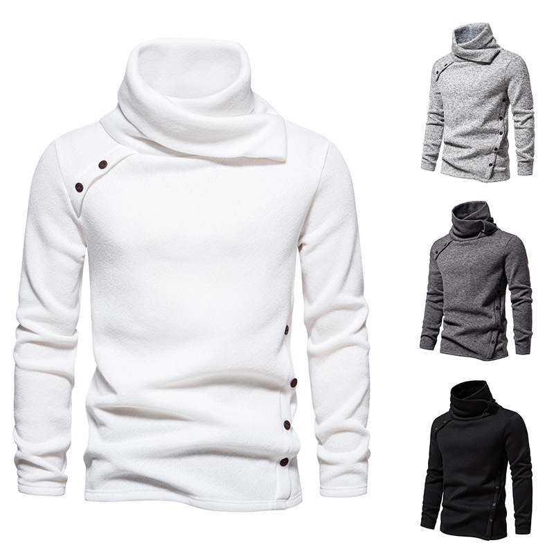 Herren Herbst und Winter neuer britischer Stil Pullover mit Florkragen, modischer, lässiger Kapuzenpullover_voghion.com