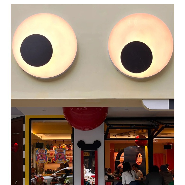 网红ins创意会动的眼睛广告牌摆摊户外门头户外发光搞怪灯箱招牌