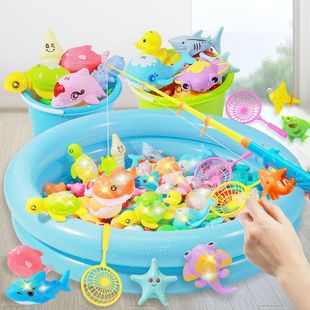 Children's Fishing Toy Set Magnetic Educational Baby Paddling Pool Fishing Rod Play House Boys and Girls Parent-Child Interaction