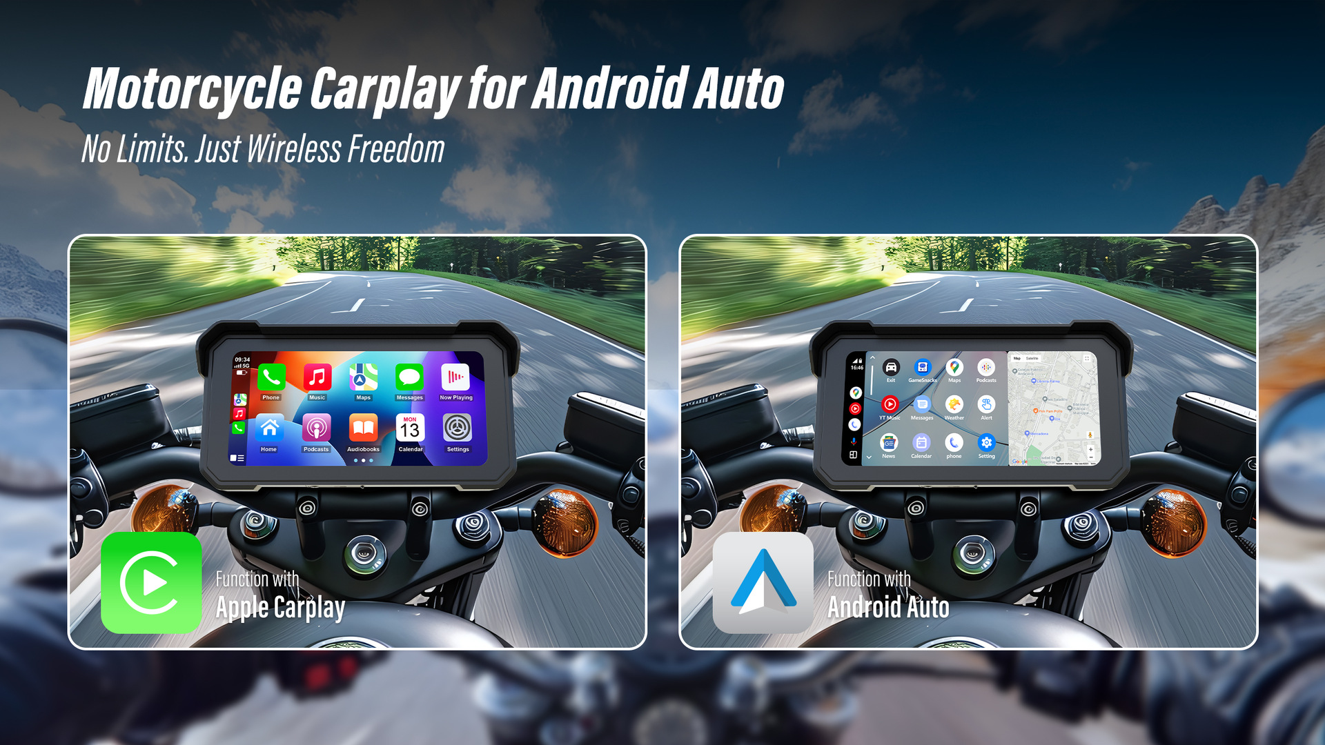 6.25inch Motorcycle Carplay Portable Screen Car Navigation Gps Positioning Motorcycle Dash Cam