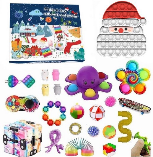 Caja ciega de Navidad transfronteriza Regalo de fiesta para niños Descompresión DIY Desgarrado Calendario de cuenta regresiva Caja ciega Juguetes navideños