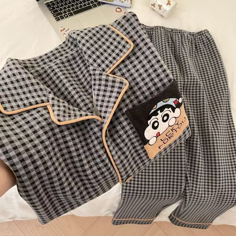 Derong Thermal Pajamas for Men Spring and Autum 2025 Cartoon Handsome Teenagers Home Clothes Set Winter Style Can Be Worn Outside