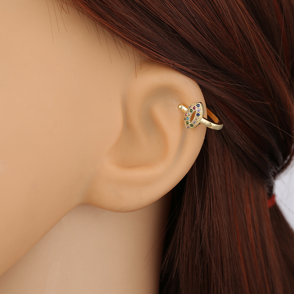 Fashion Eye Copper Micro-inlaid Color Zircon Ear Clip display picture 11
