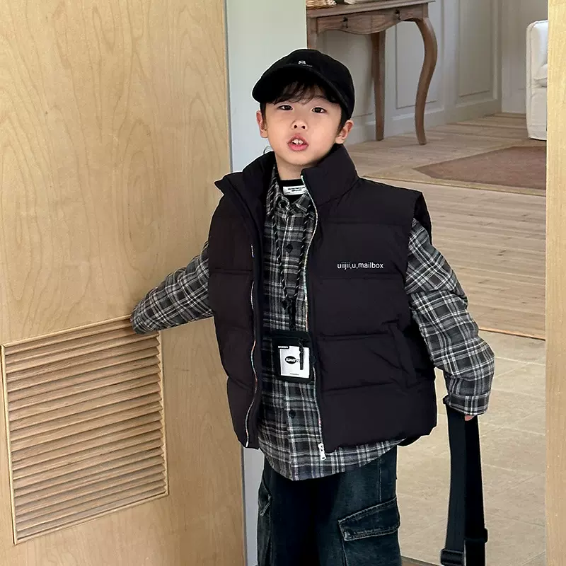 织里童装男童夹棉马甲2025冬季新款宝宝儿童加厚上衣大童秋冬衣服