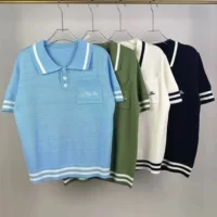 Высококачественный модный бренд Ba Bal с карманами и вышивкой на лацкане POLO с короткими рукавами, вязаный свободный топ унисекс, трансграничный