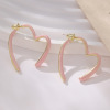 Fashionable high-end small design earrings heart shaped, french style, light luxury style