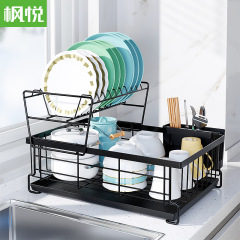 楓悦クロスボーダー専用厨房台調理器具食器皿収納棚多機能二重水切り食器棚