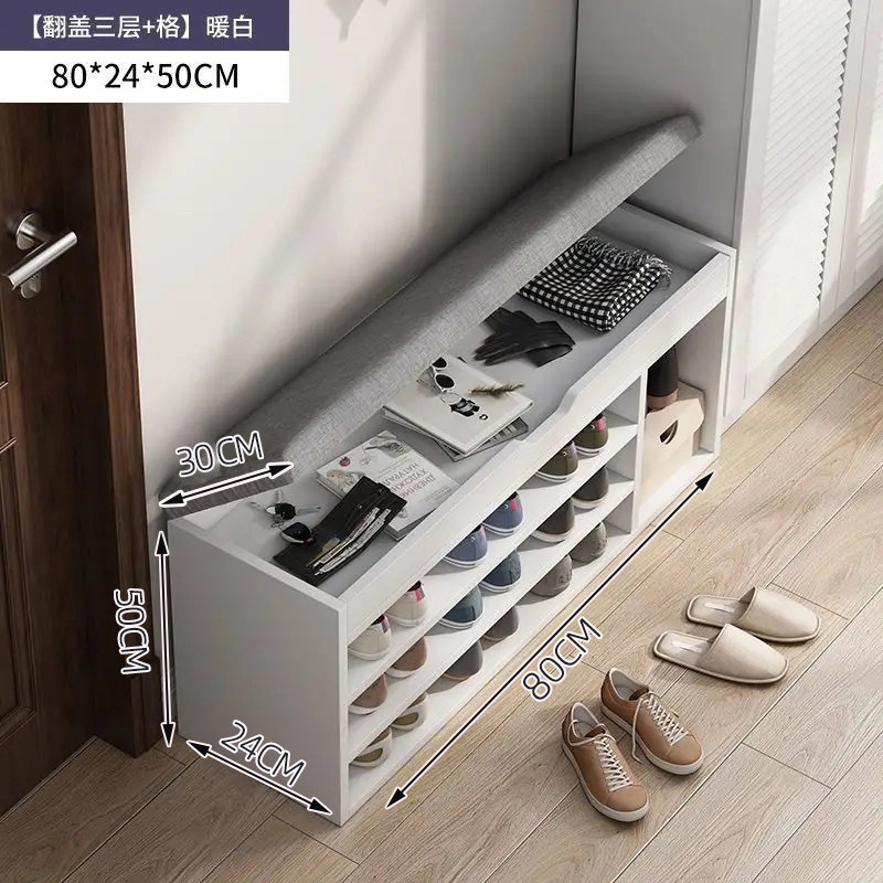 Taburete de cambio de zapatos en la puerta, estante para zapatos para el hogar, pequeño y estrecho, artefacto de ahorro de espacio, almacenamiento, uso de zapatos, taburete para sentarse a prueba de polvo