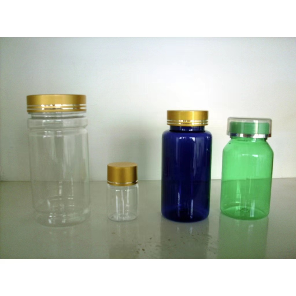 烫金电化金属盖保健用品糖果茶叶外包装销135g绿色透明pet塑料瓶