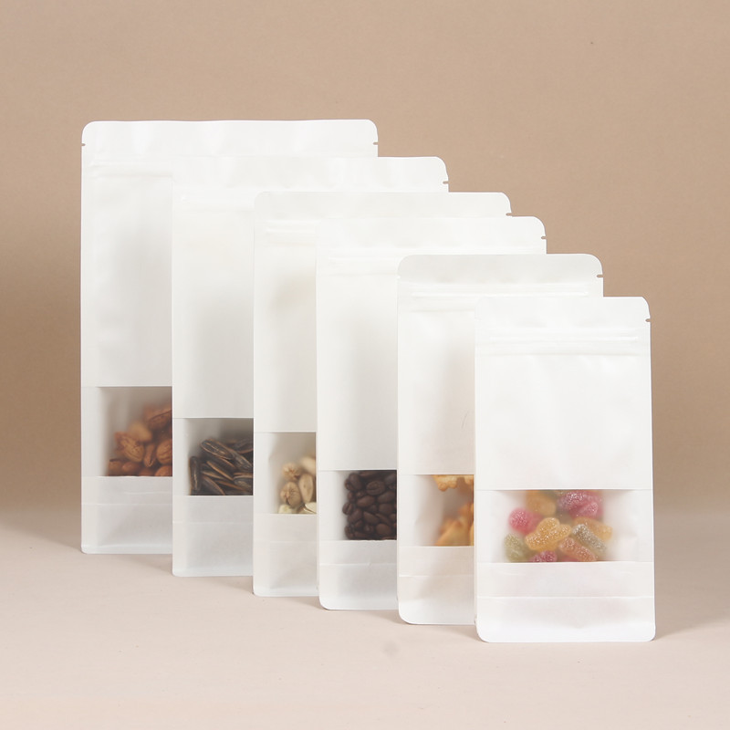 白纸牛皮纸袋 开窗八边封袋 茶叶袋杂粮袋 牛肉干食品自封袋