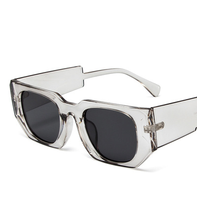 新款複古方框太陽鏡網紅同款寬腿嘻哈墨鏡時尚簡約小框遮陽眼鏡潮