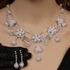 Fashionable jewelry for bride, necklace and earrings from pearl, set, accessory