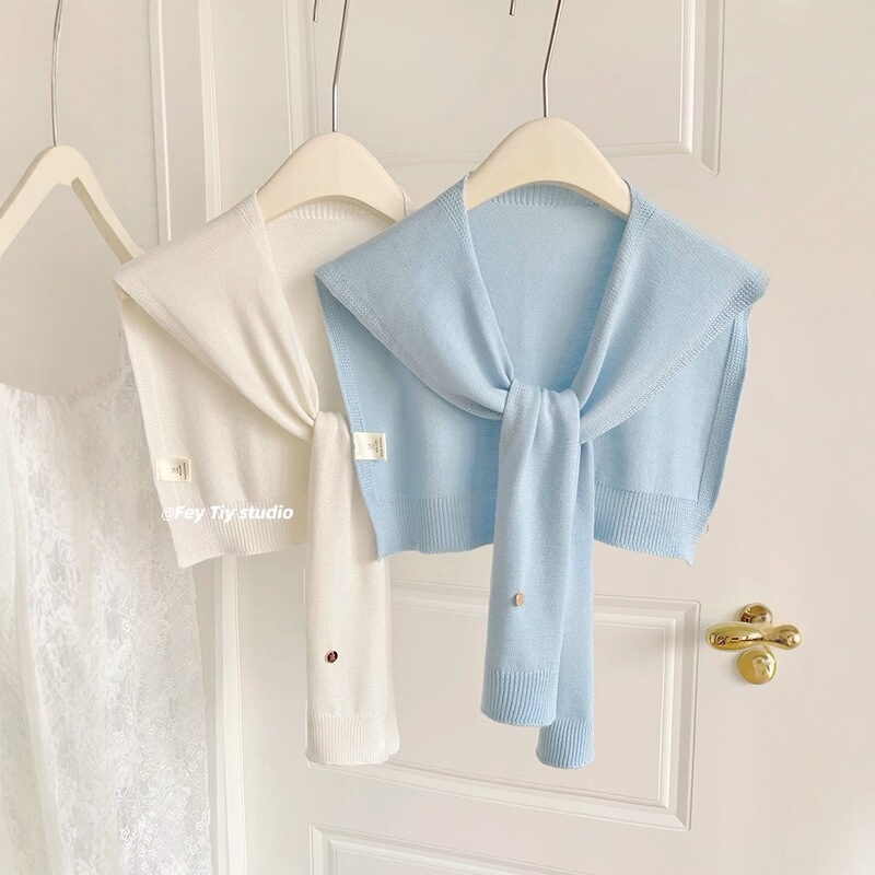 New design material wormwood skin-friendly soft knitted shawl women's solid color knotted waistcoat women