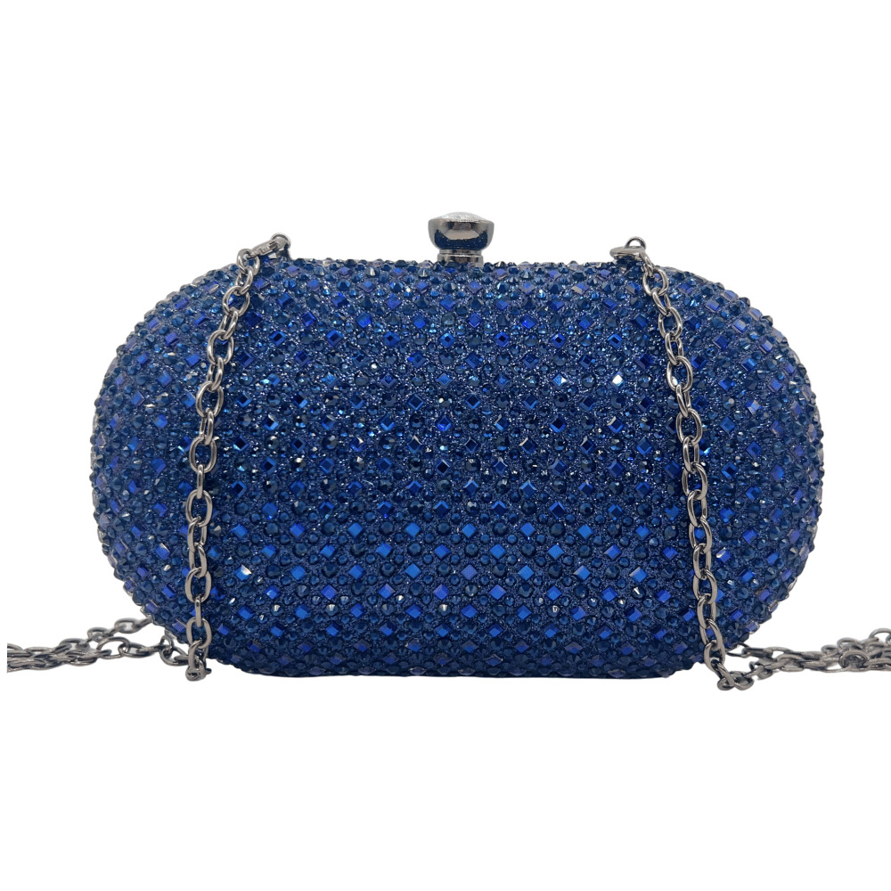 Túi clutch nữ đính đá sáng bóng dự tiệc thanh lịch — vàng nhạt, bạc, ngọc lục bảo, màu xanh đậm