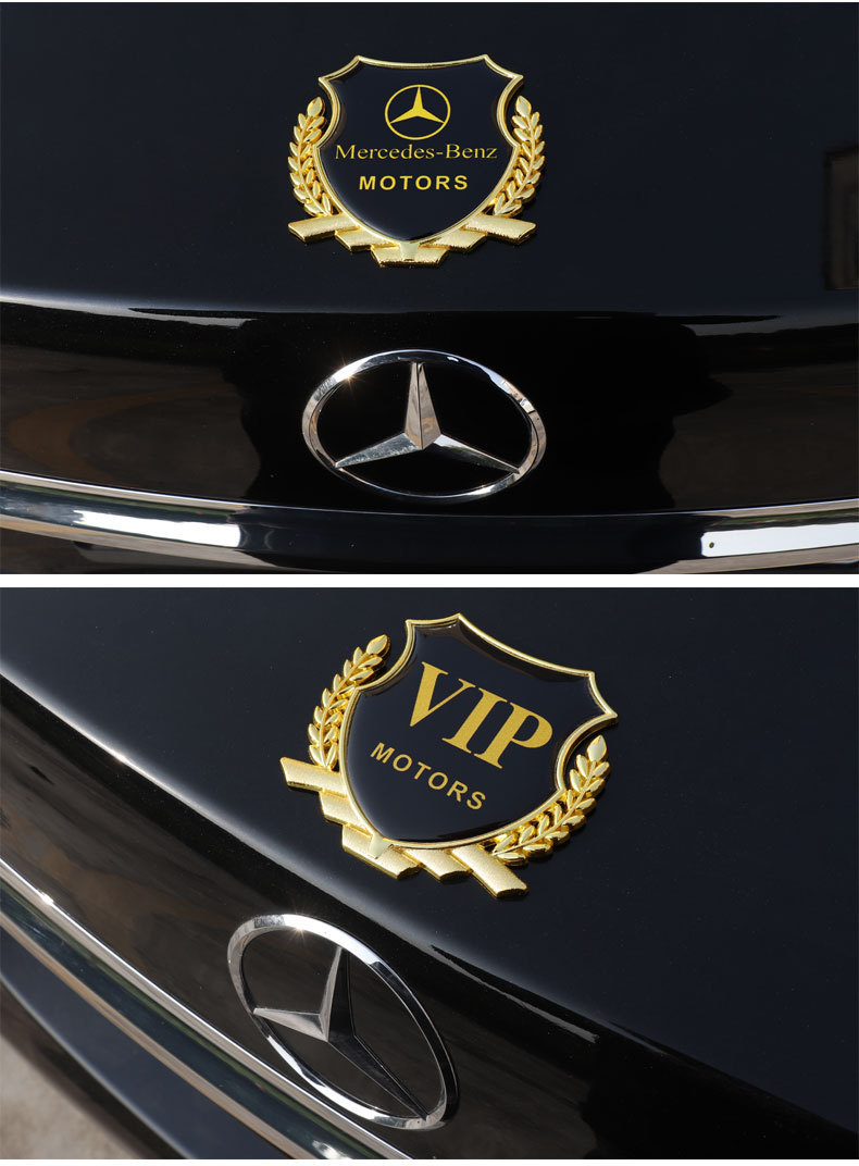 [Large] car modification decoration metal car stickers side label car body window wheat ear car label personalized creative stickers