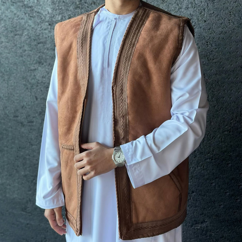 Fn85-058 Cross-Border Hot-Selling Winter Thick Suede Solid Color Men's Vest Men's Clothing Wholesale in Stock