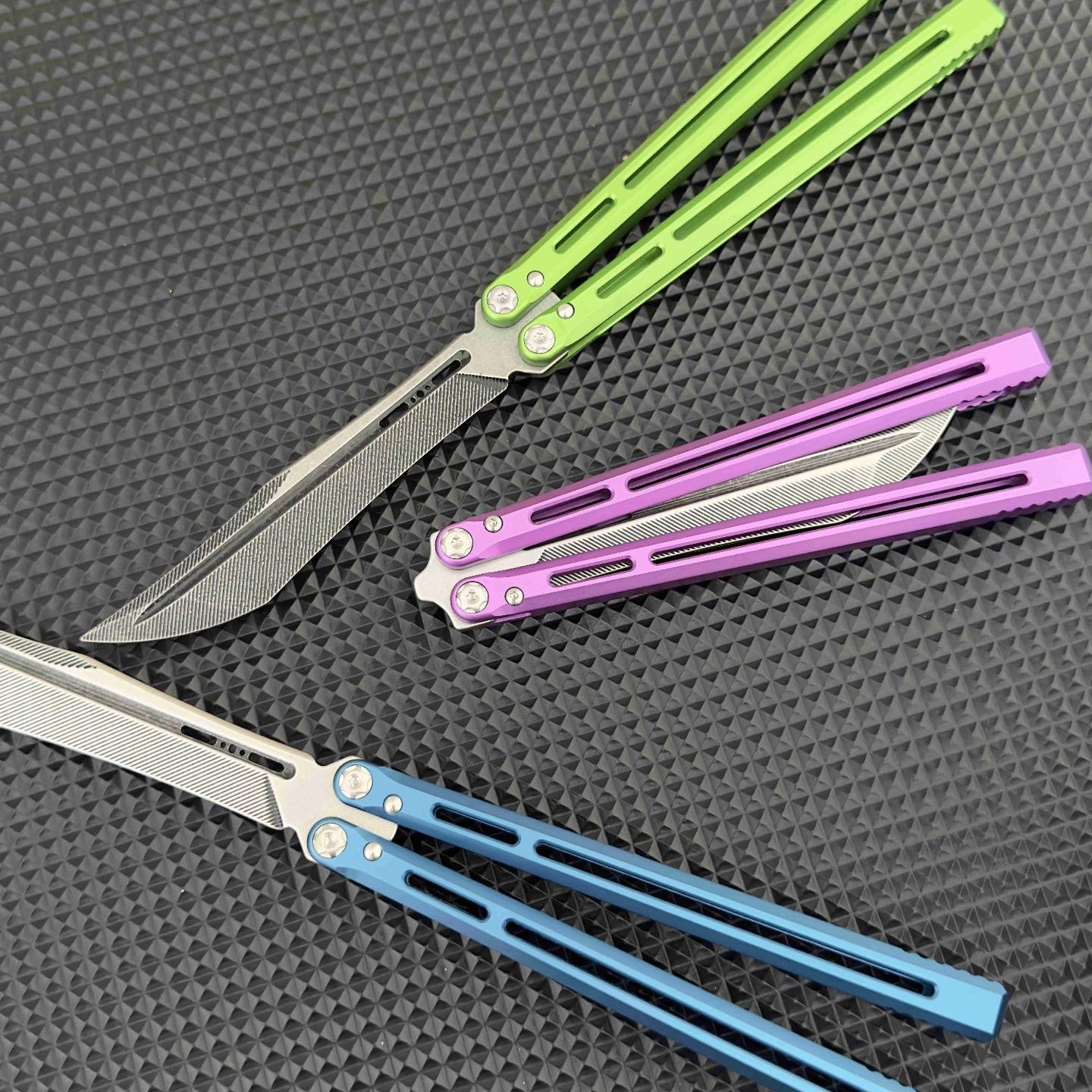 铝teto蝴蝶刀高颜值玻璃音音叉精调训练刀练习balisong未开刃其他