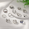 Fashionable ring, set, suitable for import, with gem