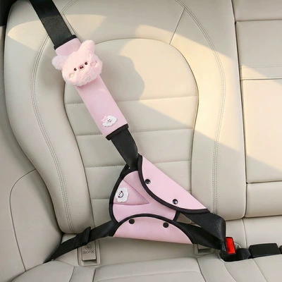 Seat belt shoulder pad Anti-Neck Strangulation Protective Cover, Cartoon - regulator-piggy-shoulder-pads-pink