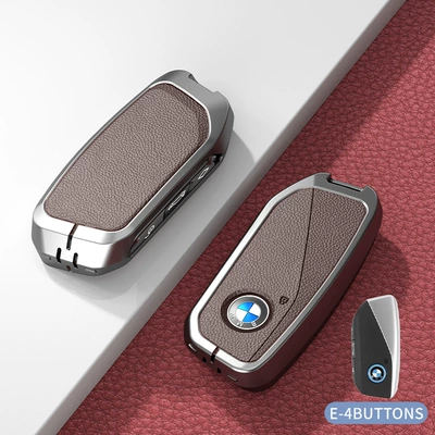 Car key bag: Series 3 Series 7 Series 1 - e-model-one-button-start-no-standard-mocha-brown-zinc-alloy-single-shell