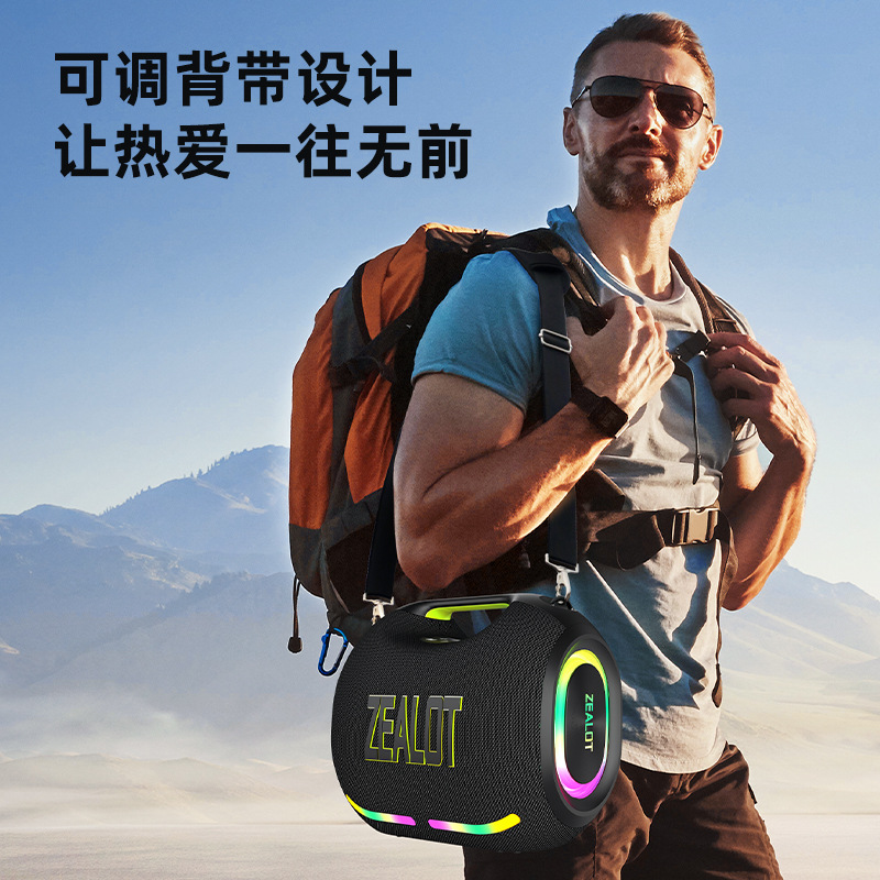 ZE01 altavoz portátil Bluetooth al aire libre impermeable de alta potencia con micrófono K canción audio de graves familiares