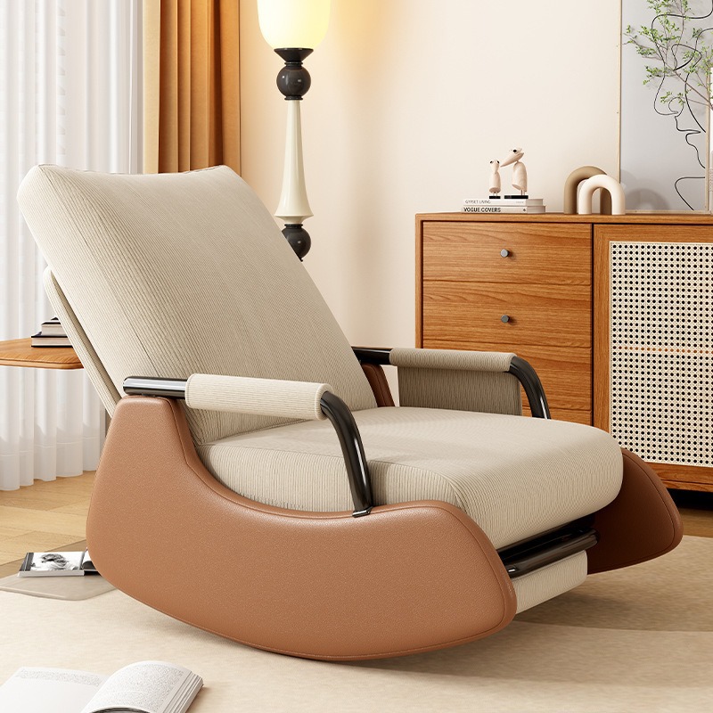 Silla mecedora doméstica reclinada para dormir perezoso sofá balcón silla de relajación sala de estar para almuerzo individual con sillón de pedal