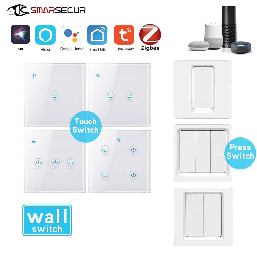 涂鸦智能zigbee单火开关零火触摸开关app语音智能家居定时开关
