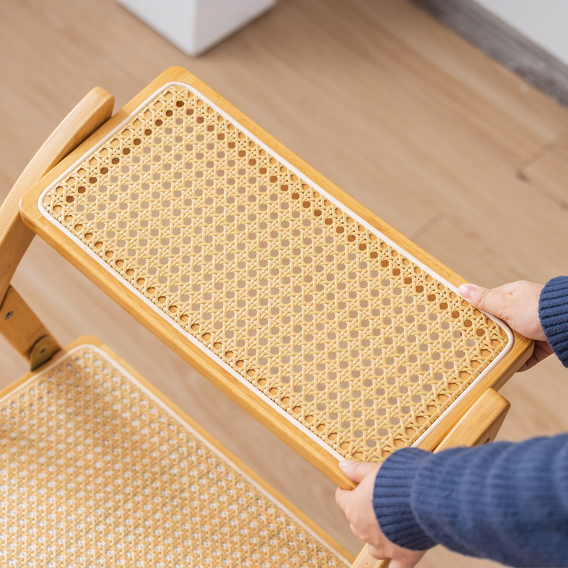 Silla plegable de ratán simple moderna, silla de comedor para restaurante en casa con respaldo, silla de comedor informal simple, nuevo estilo de ahorro de espacio